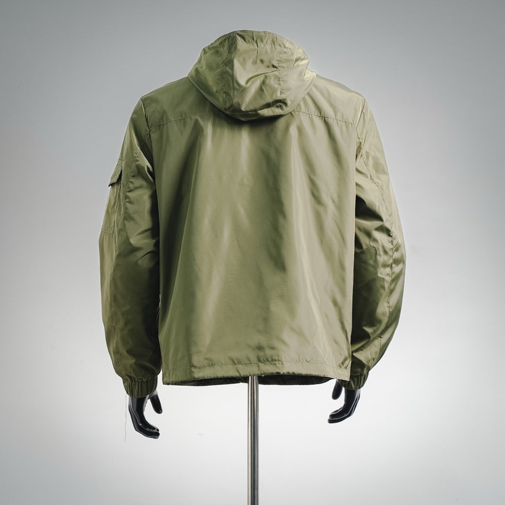 Moncler Light Luxury Casual Hooded Thin Jacket Black/Green
