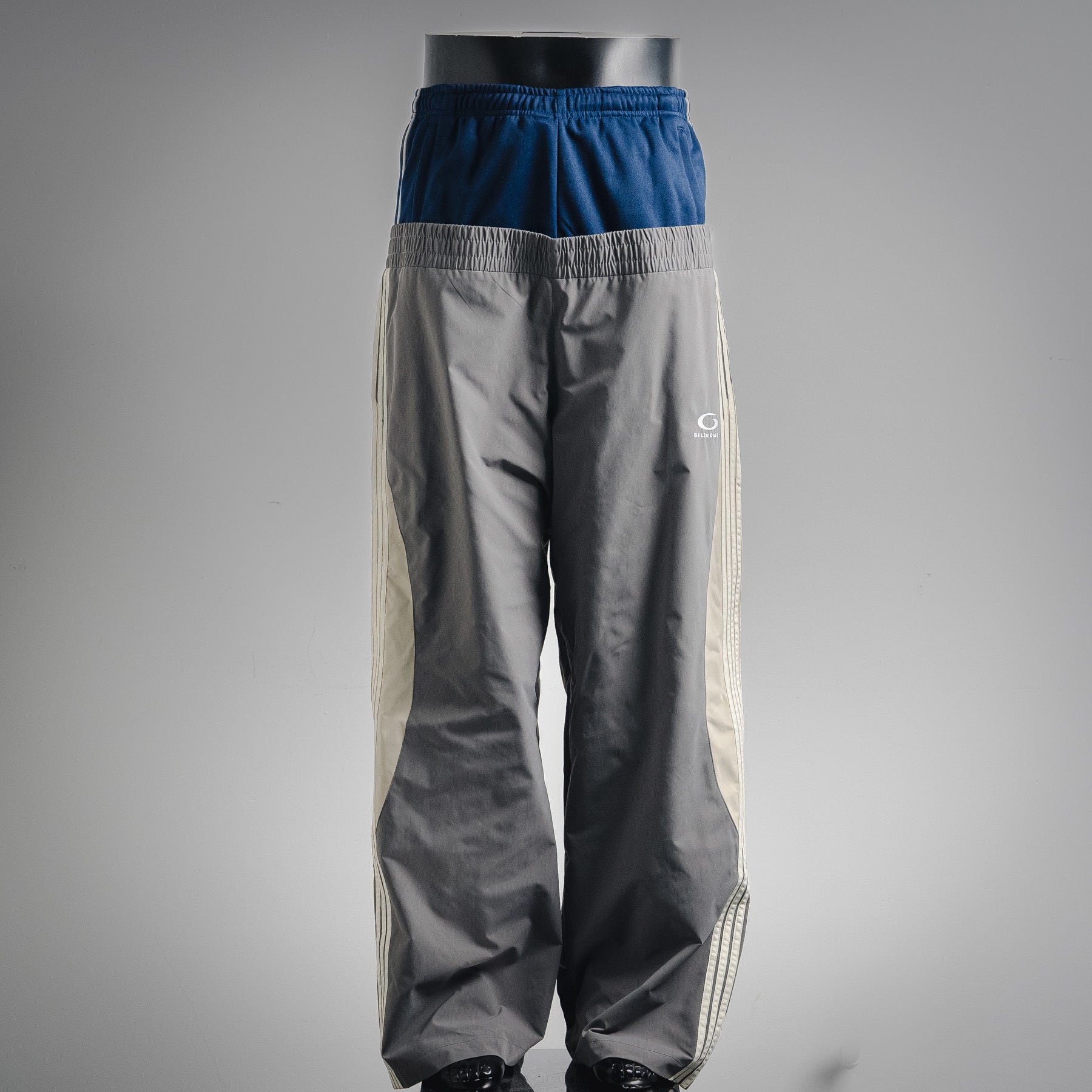 Balenciaga double waist five stripe side track pants