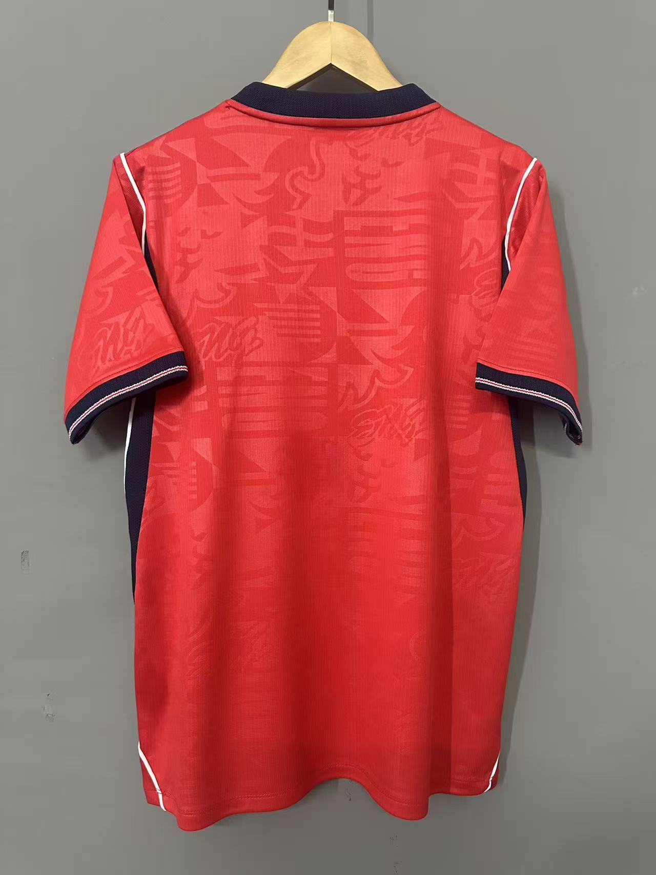 England Away Football Shirt Red Short Sleeve Adults Jersey