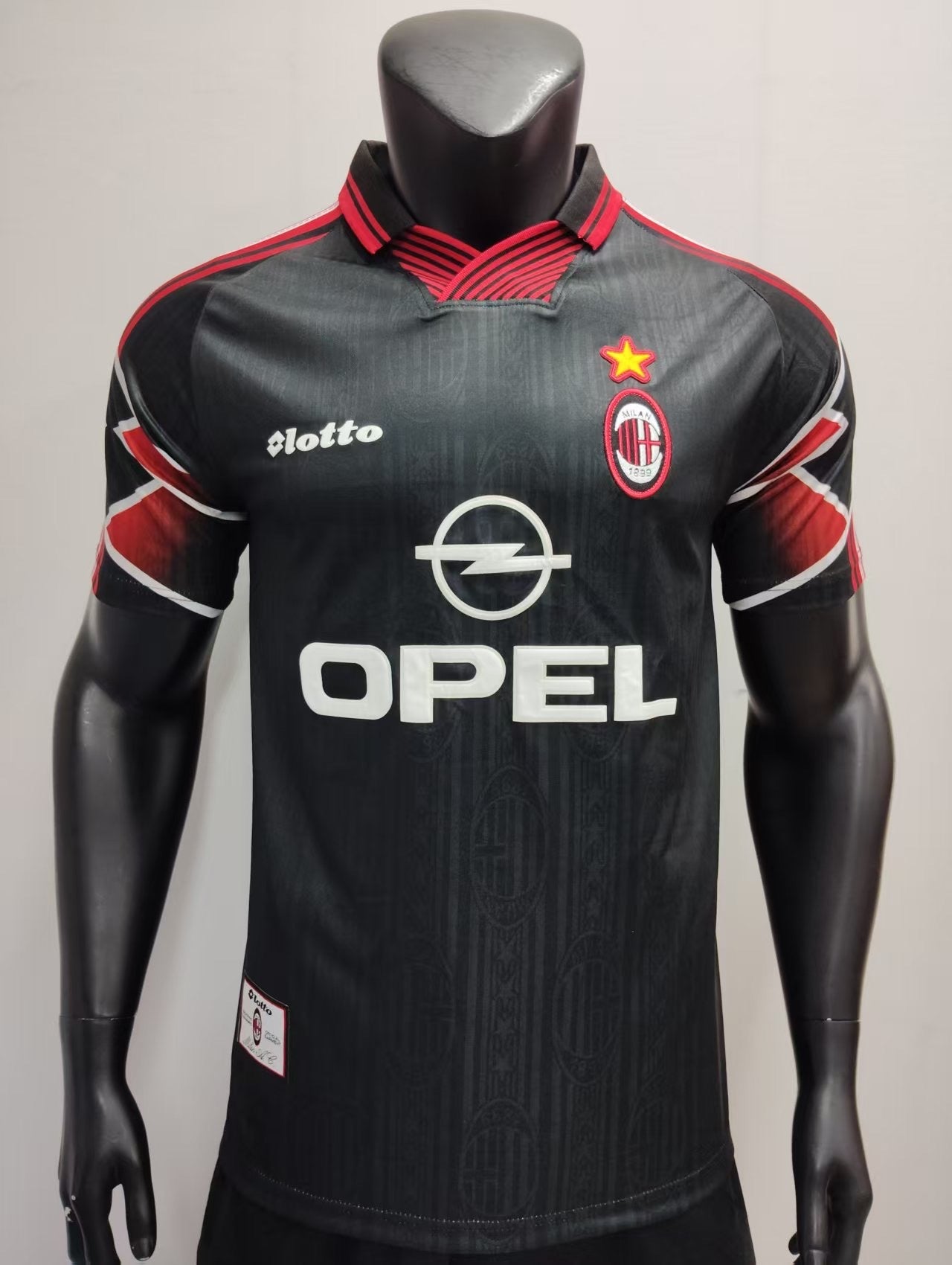 Ac Milan Black With Red Highlight Player Jersey
