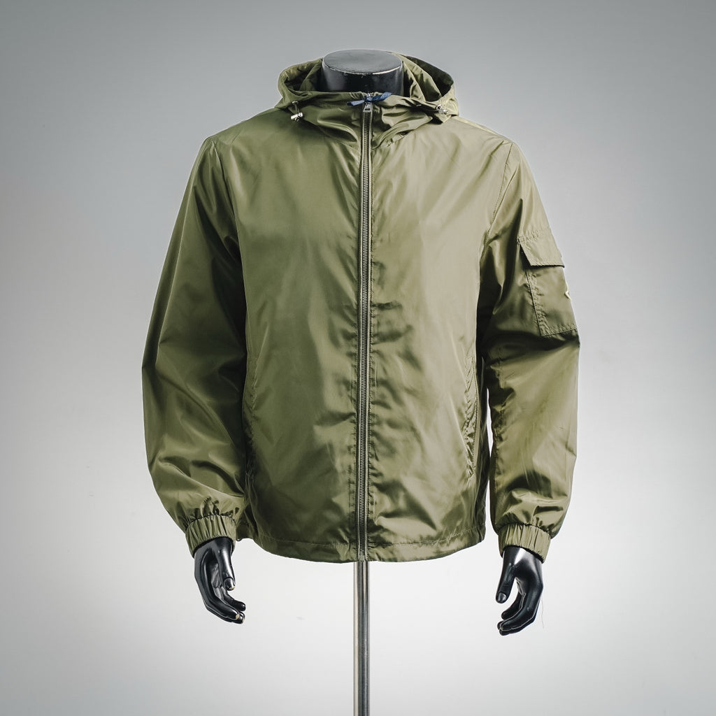 Moncler Light Luxury Casual Hooded Thin Jacket Black/Green