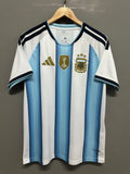 Argentina Home Football Shirt White/Blue Short Sleeve Adults Jersey