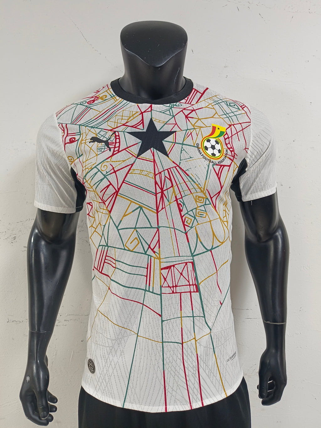 Ghana Home Football Shirt White Black star Short Sleeve Adults Jersey