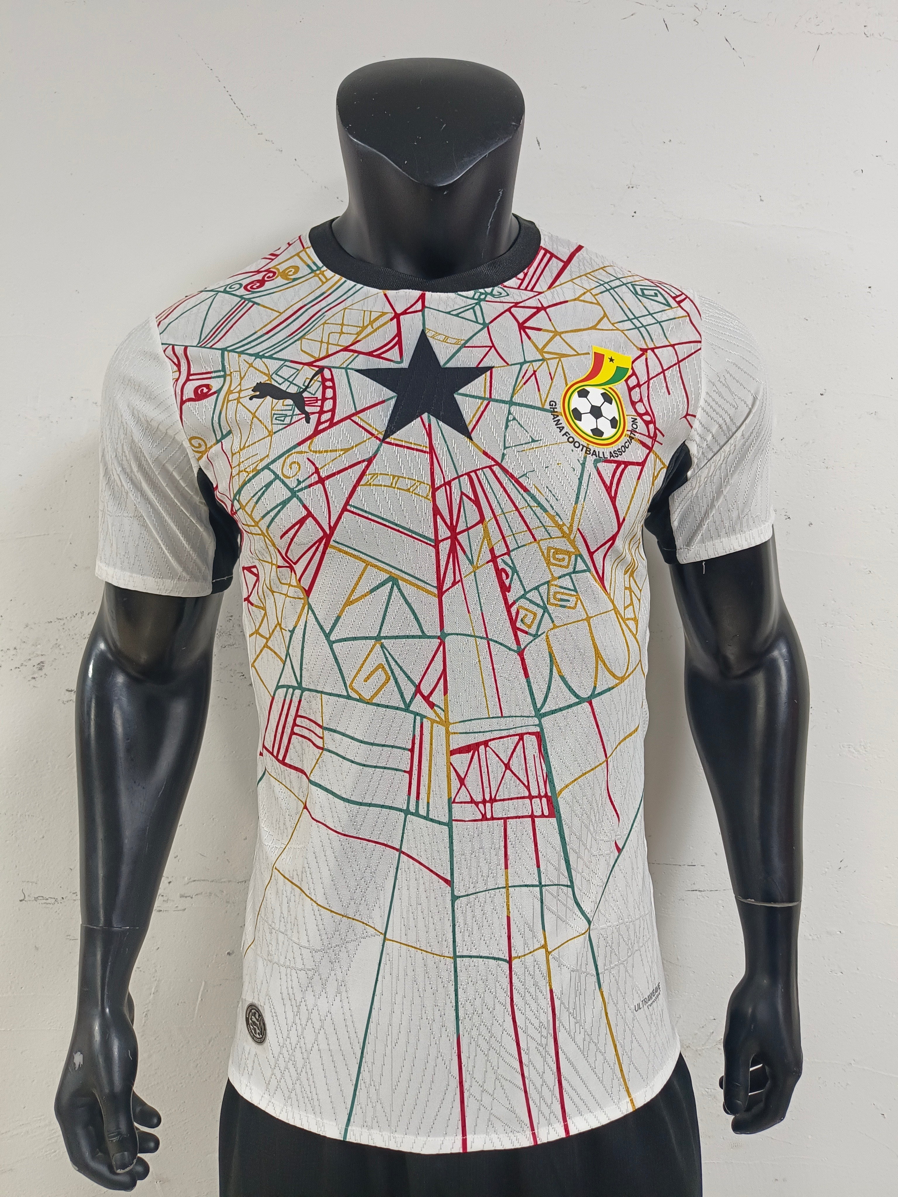 Ghana Home Football Shirt White Black star Short Sleeve Adults Jersey
