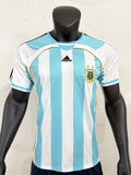 Argentina Adidas Stripped With Gold Accent Retro Player Jersey