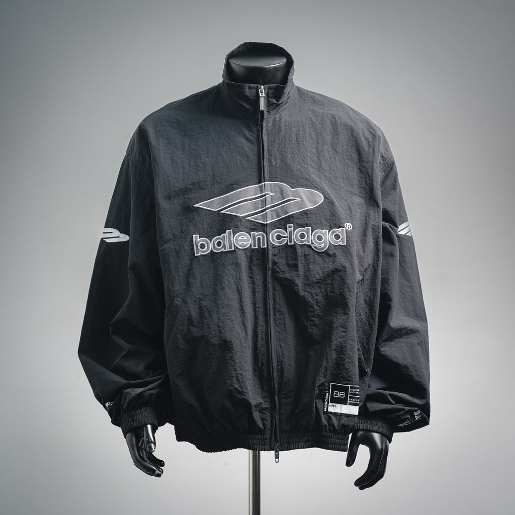 Balenciaga Bold Logo Chest Print Jacket Blue/Black