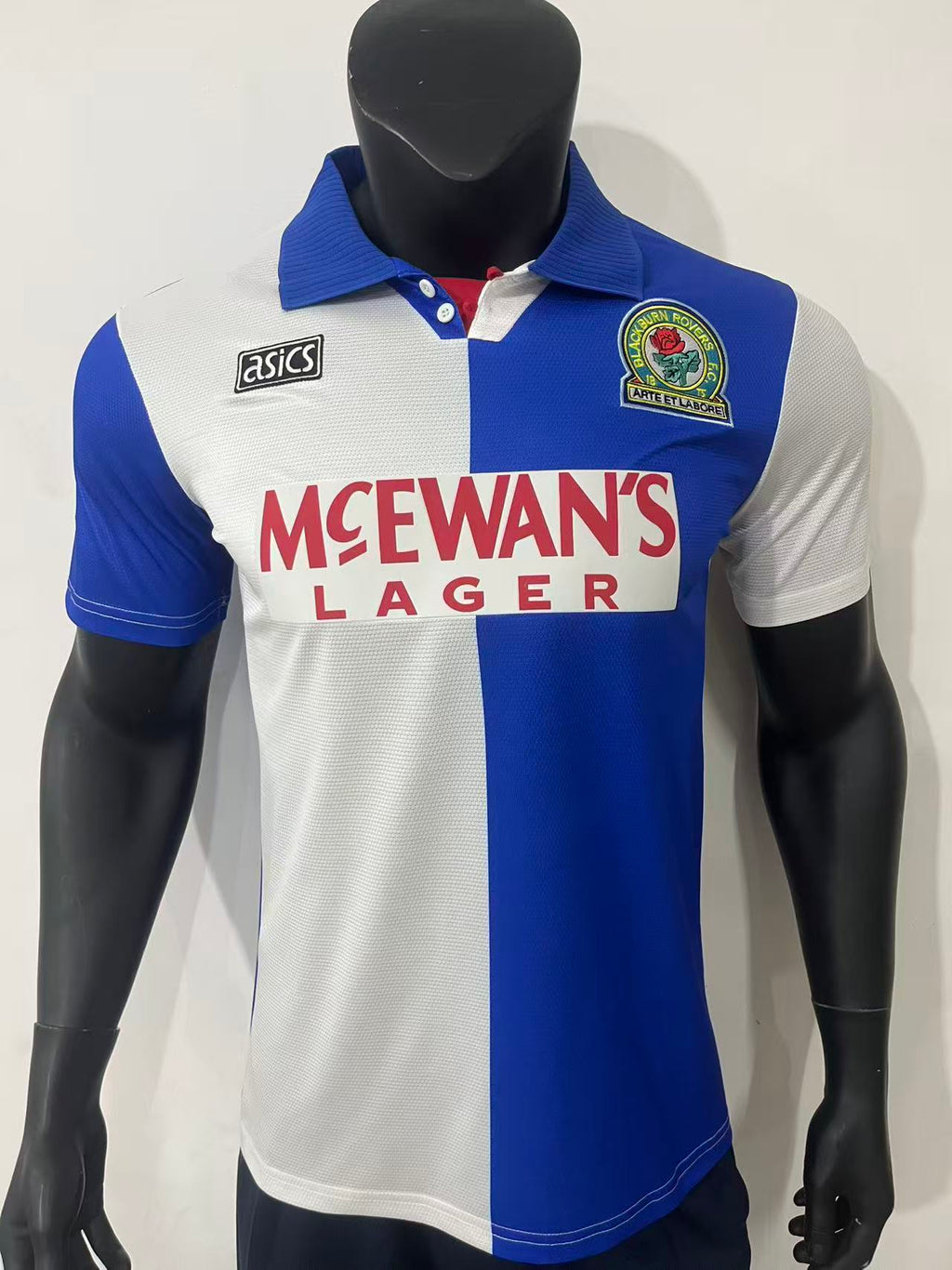 Blackburn Rovers Home McEwans Lagar Retro Player Jersey