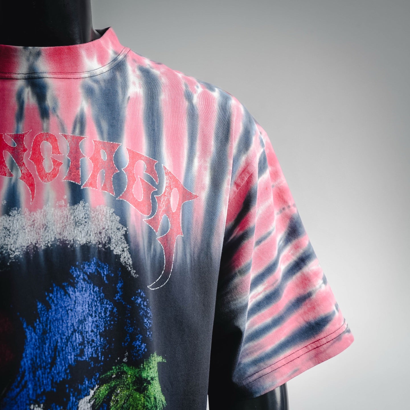 Balenciaga BLCG Hawaiian Tie-Dye Palm Tree Short Sleeve T-Shirt
