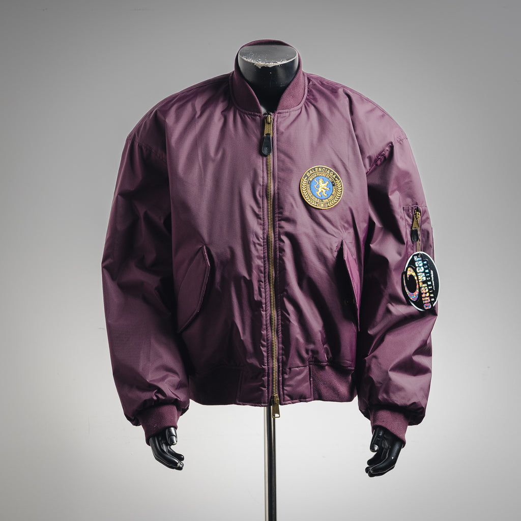 Balenciaga Utility Oversized Embroidered Logo Jacket Purple/Black
