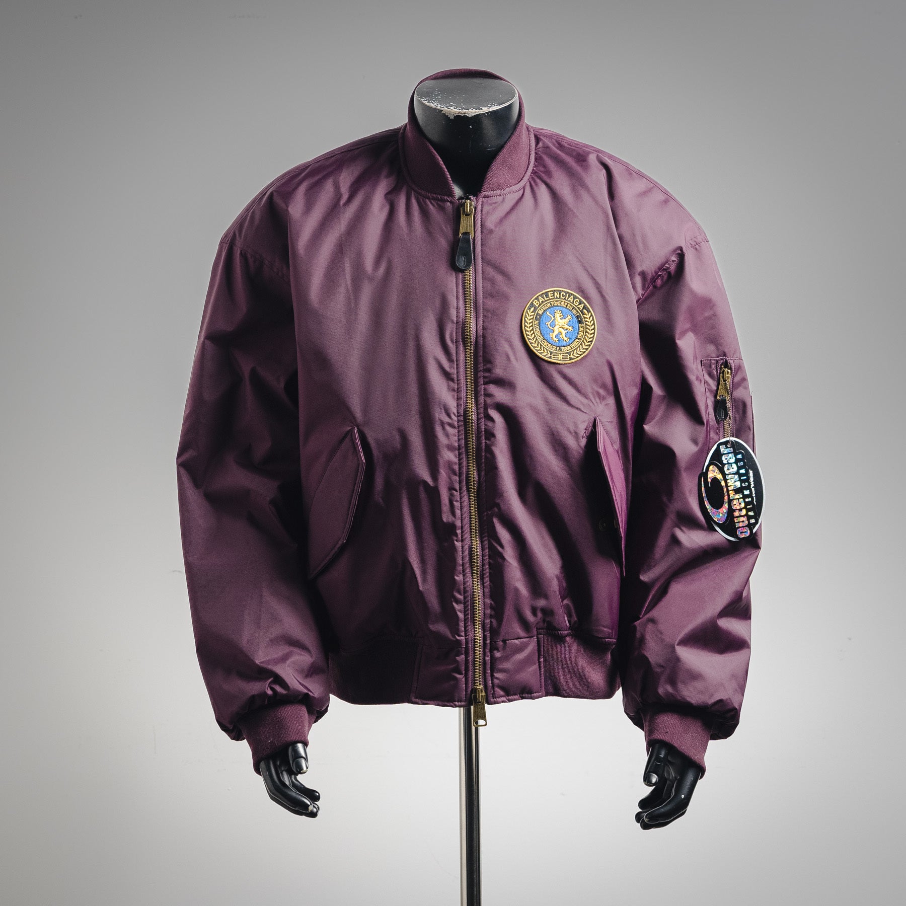 Balenciaga Utility Oversized Embroidered Logo Jacket Purple/Black