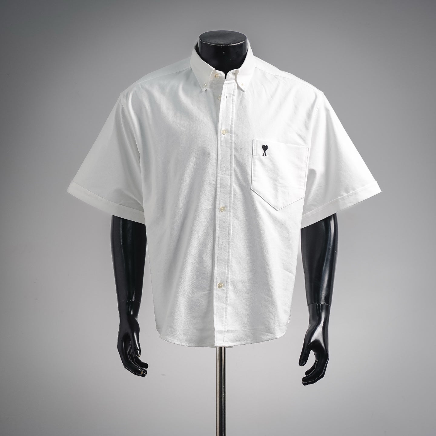 Ami Paris Button Down Shirt White/Blue