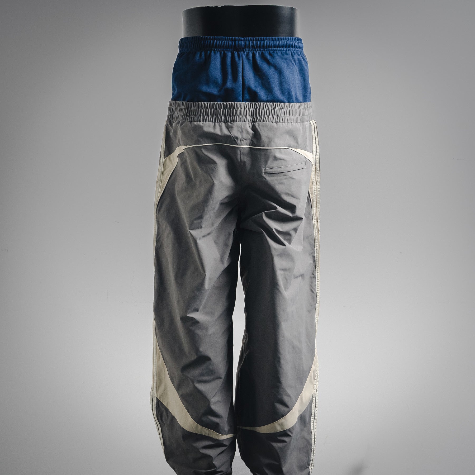 Balenciaga double waist five stripe side track pants