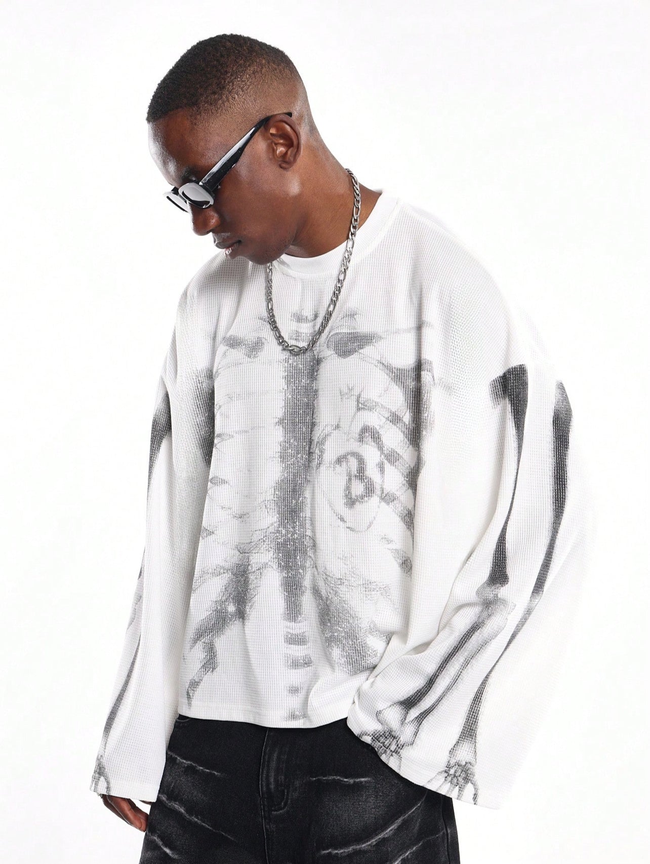 Oversized Skeleton Print Tshirt