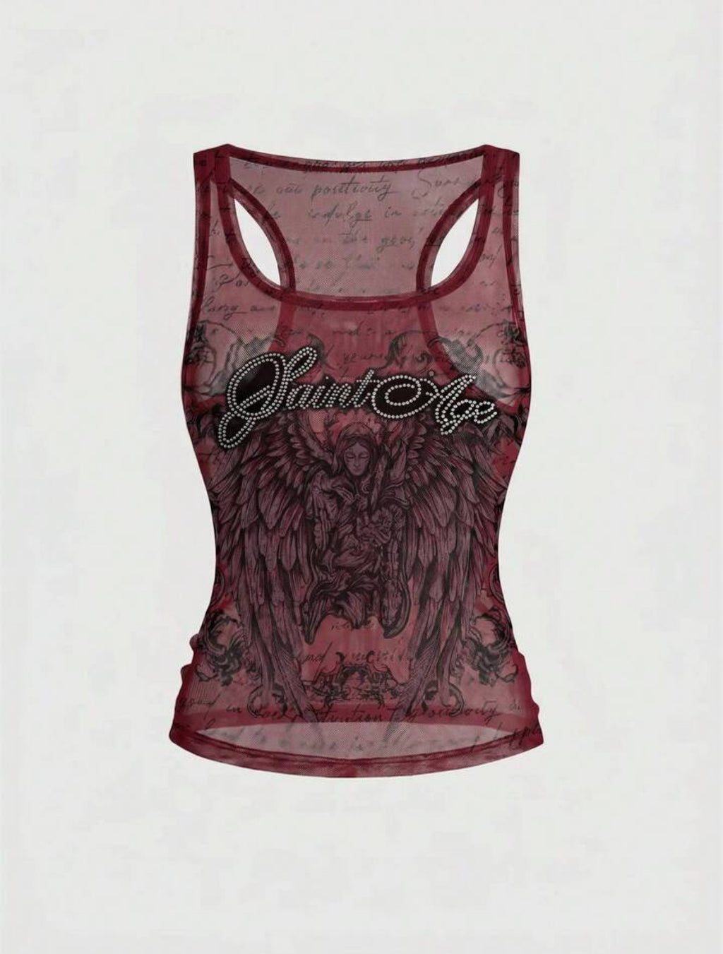 Y2K Angel Mesh Tank Top
