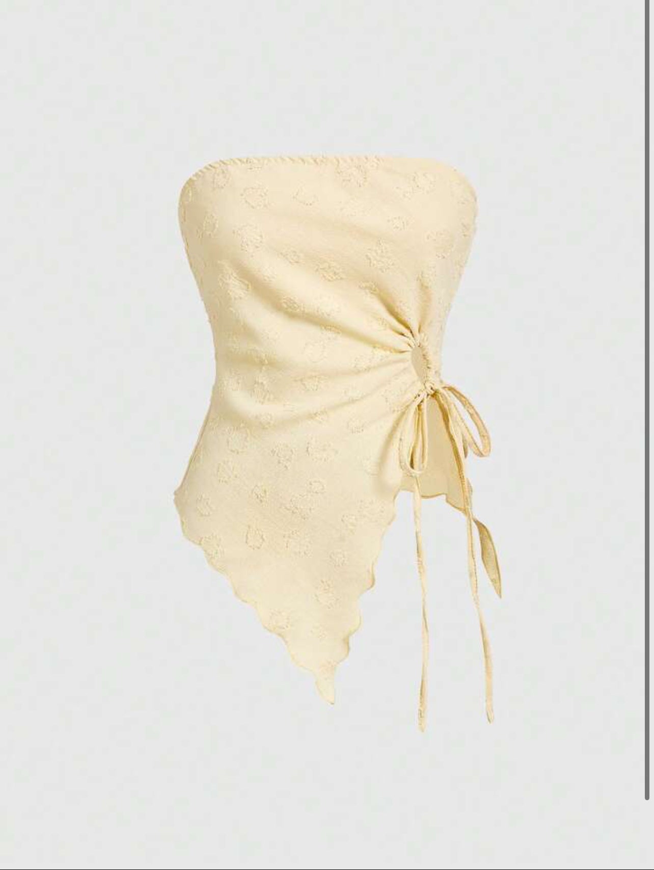 Basic Yellow Textured Fabric Tube Top