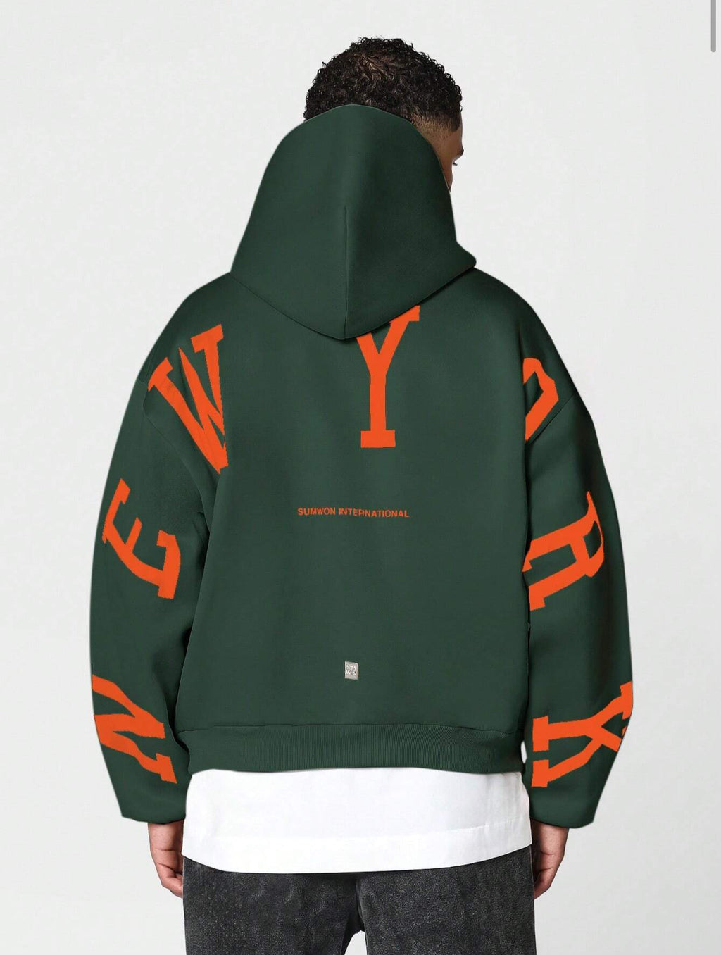 Oversized Varsity Letter Print Oversized Hoodie