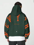 Oversized Varsity Letter Print Oversized Hoodie