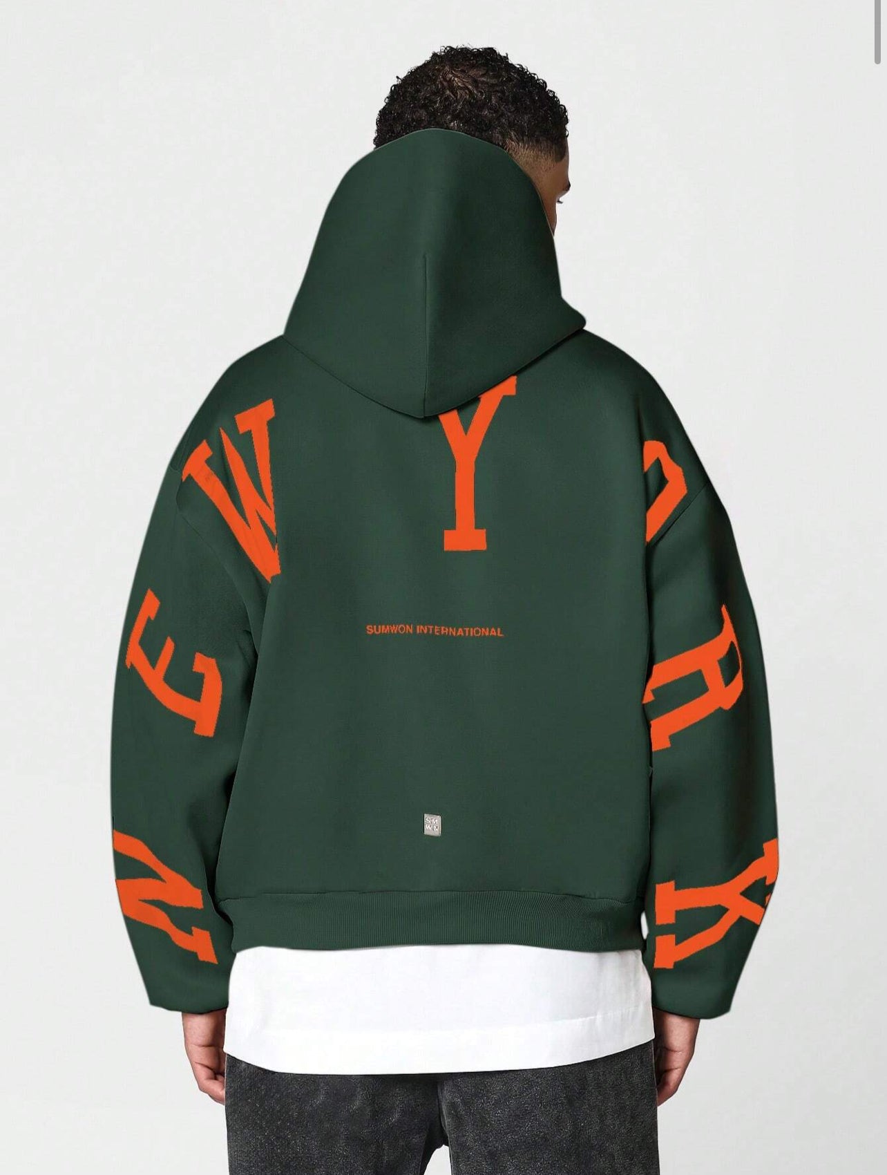 Oversized Varsity Letter Print Oversized Hoodie