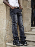 Men’s Vintage Washed Eyelet Denim Jeans