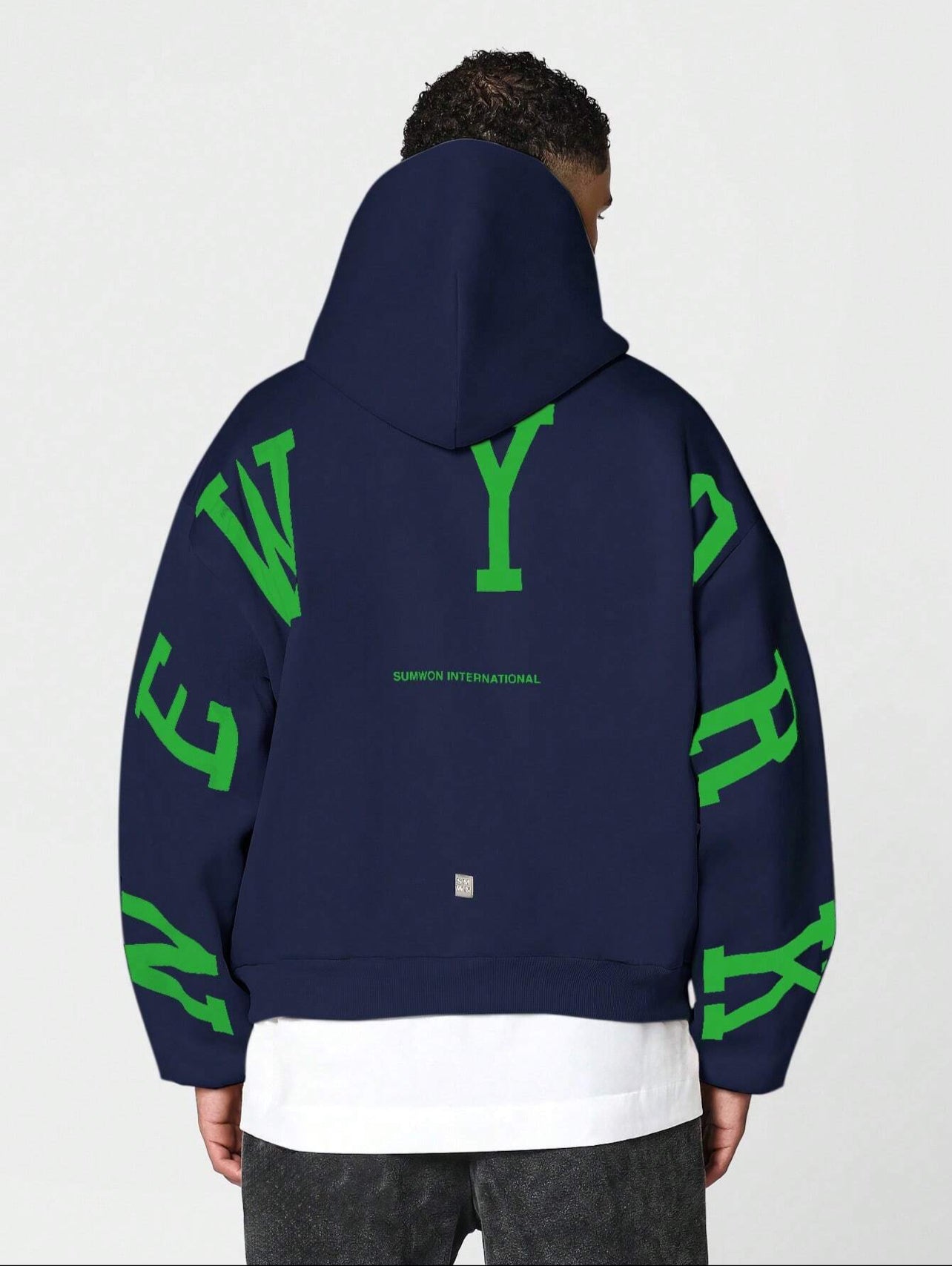 Oversized Varsity Letter Print Oversized Hoodie