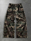 Camo Flared Wide Leg Jeans