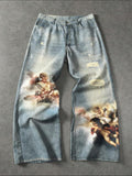 Angel Graphic Loose Denim Jeans