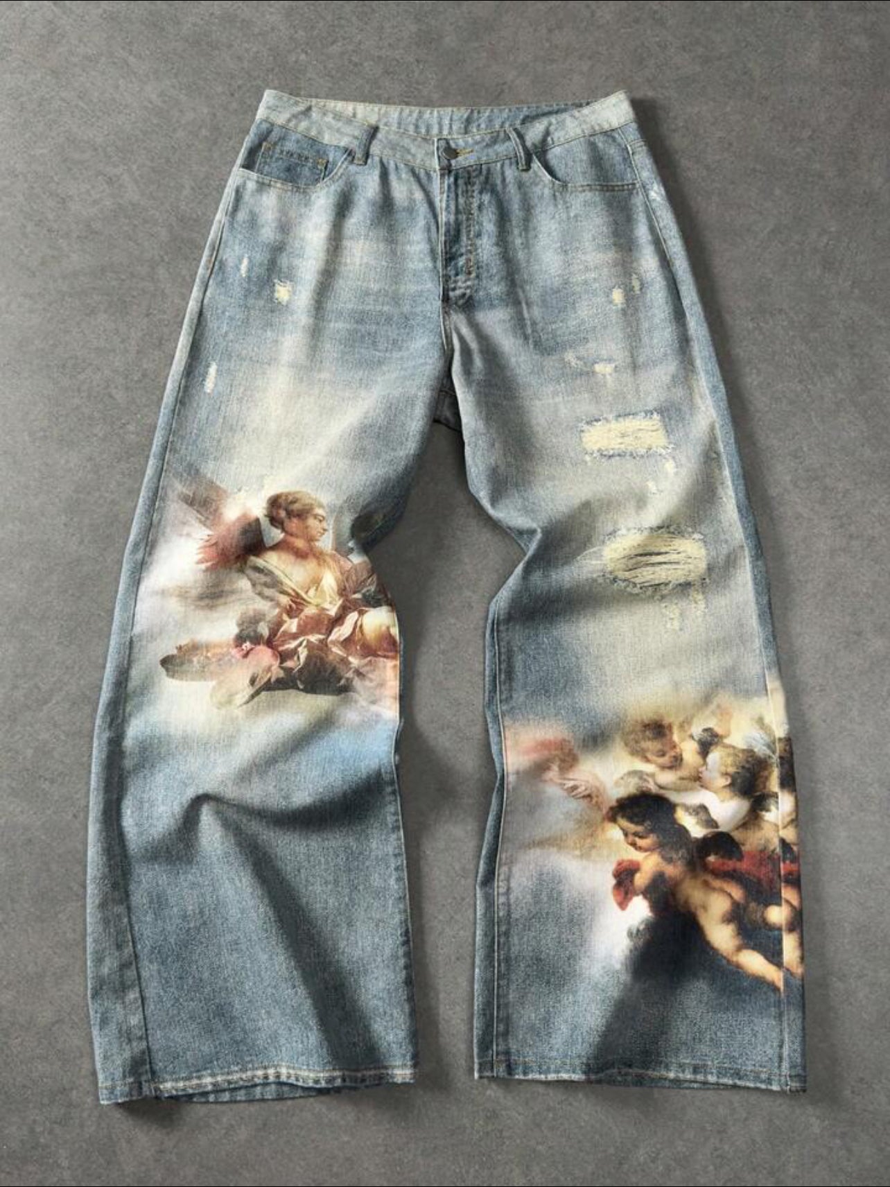 Angel Graphic Loose Denim Jeans