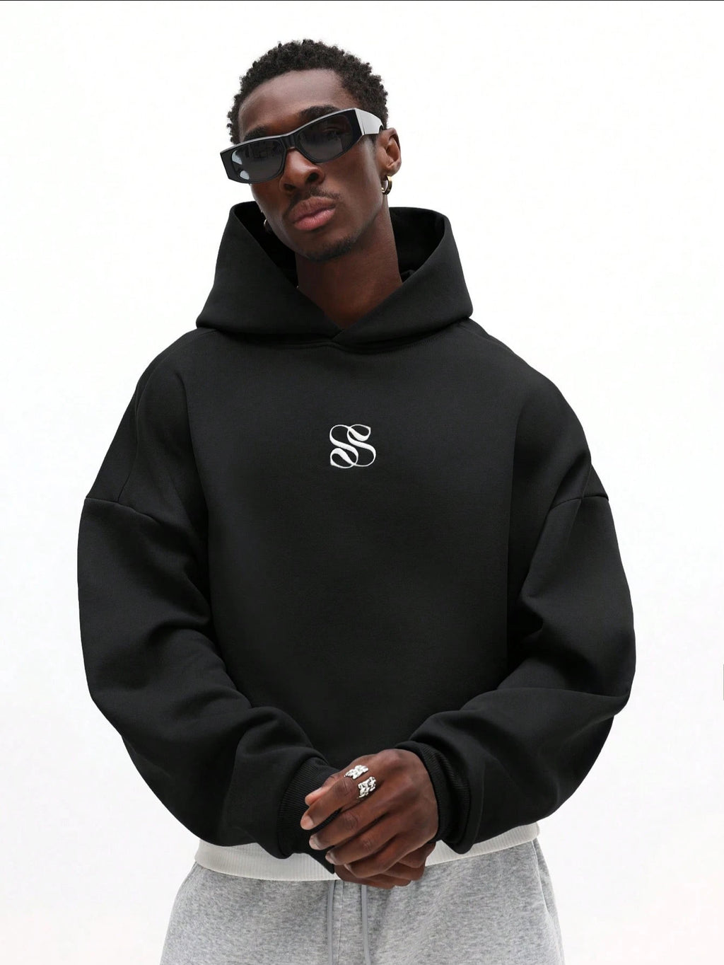 Chicago Print Cropped Pullover Hoody
