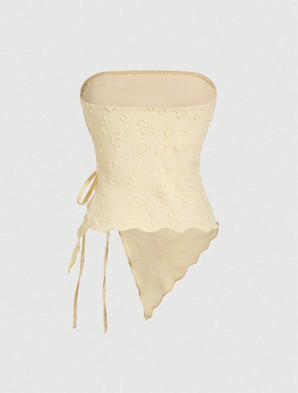 Basic Yellow Textured Fabric Tube Top