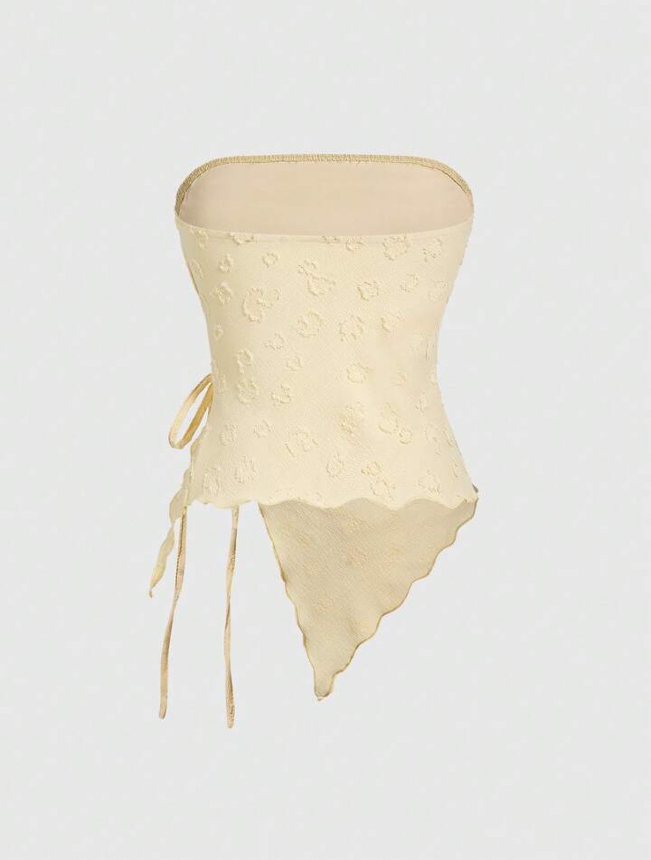 Basic Yellow Textured Fabric Tube Top