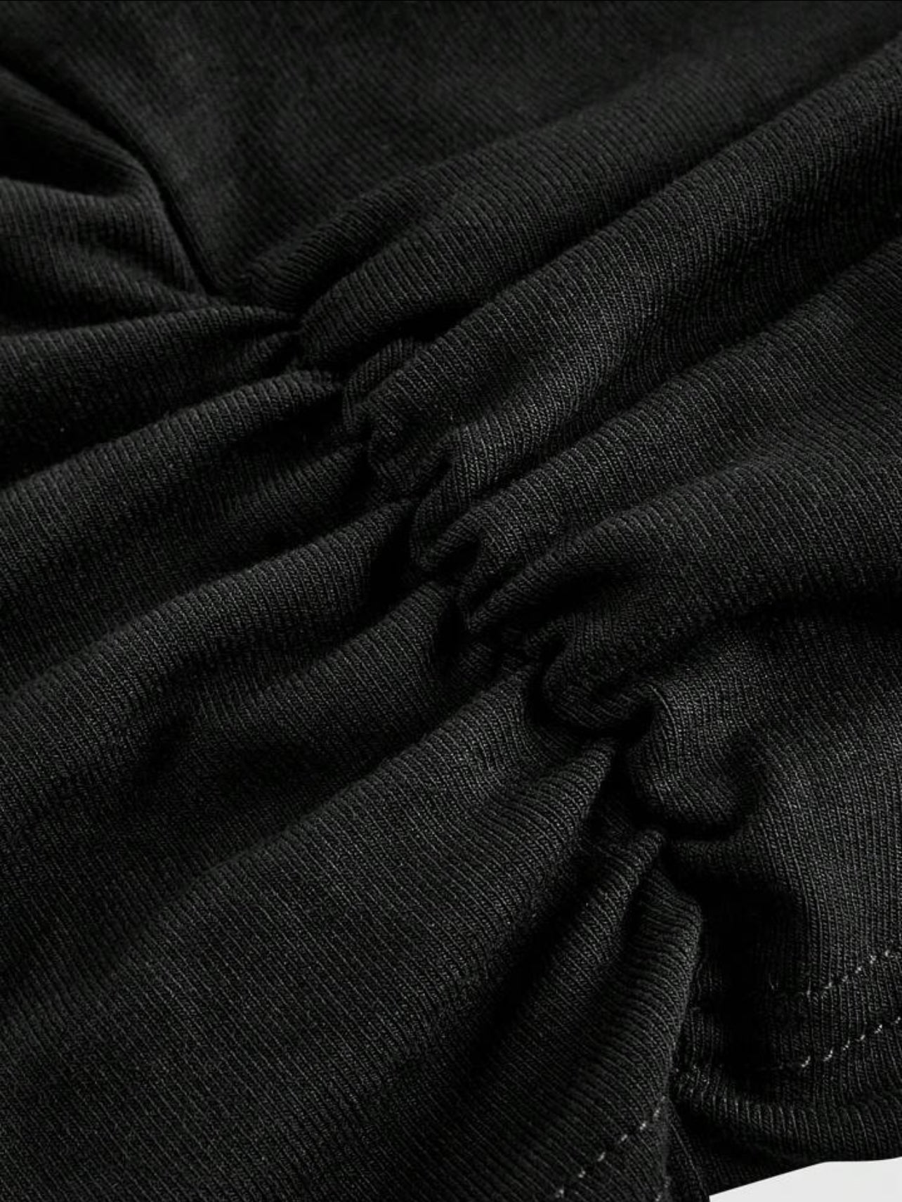 Casual Solid Black Off-shoulder Slim Fit Top