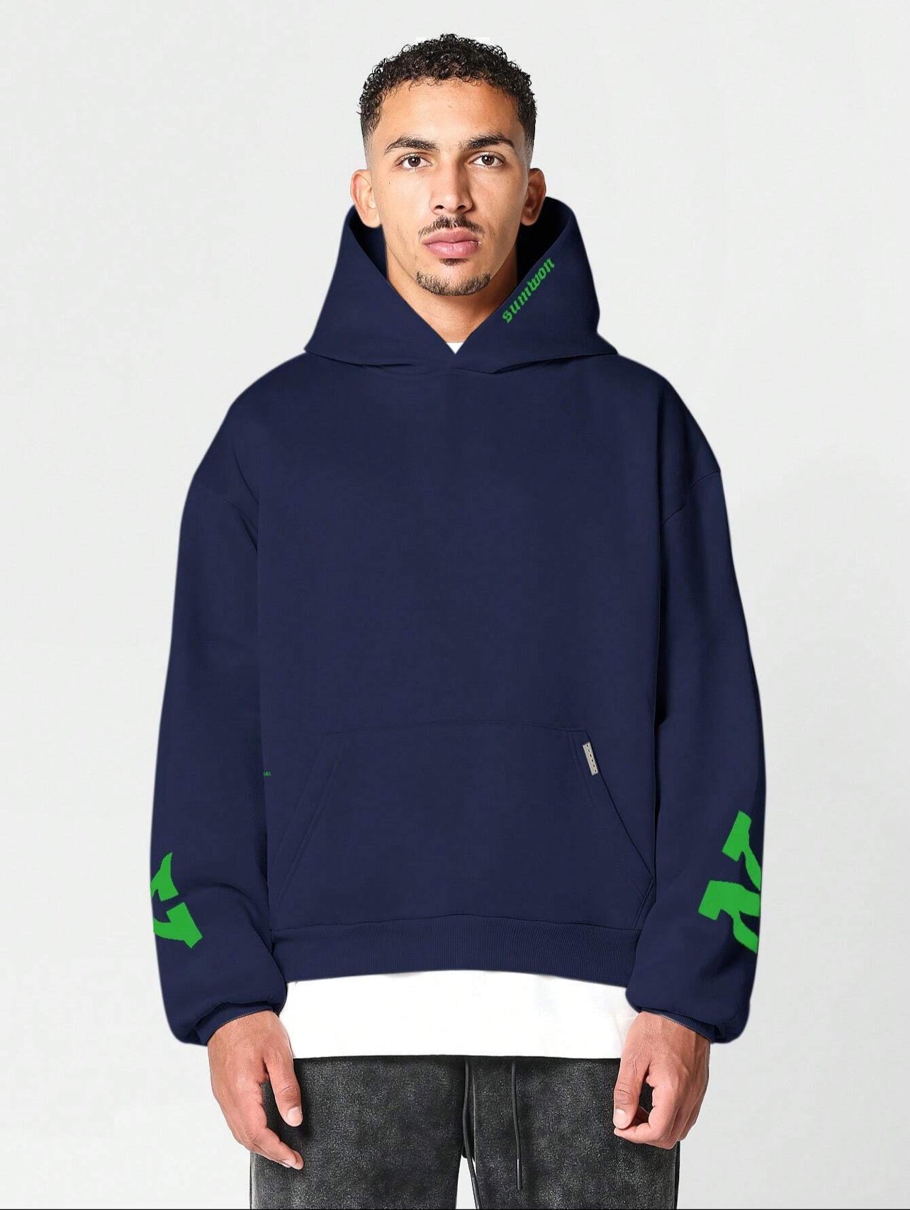Oversized Varsity Letter Print Oversized Hoodie