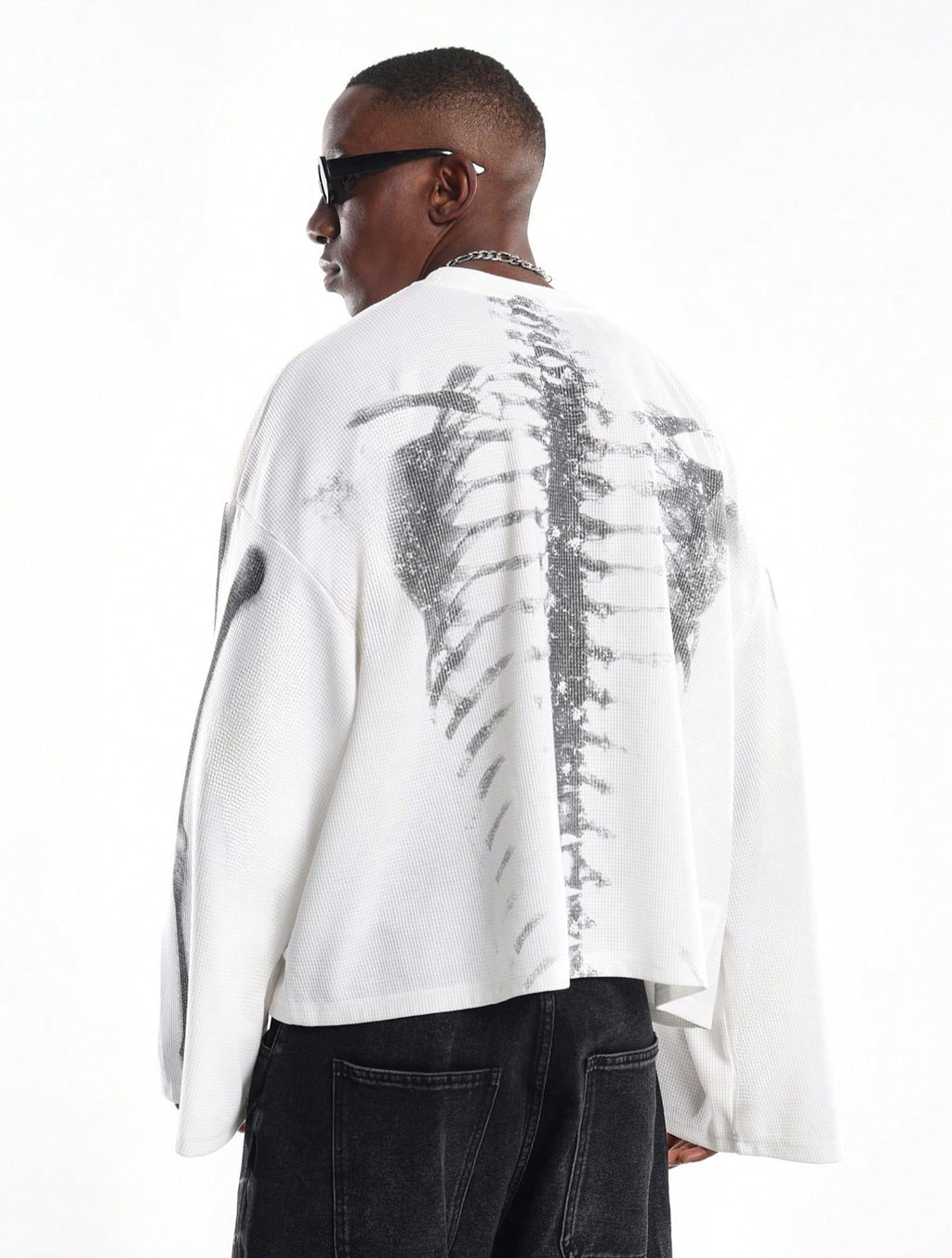 Oversized Skeleton Print Tshirt