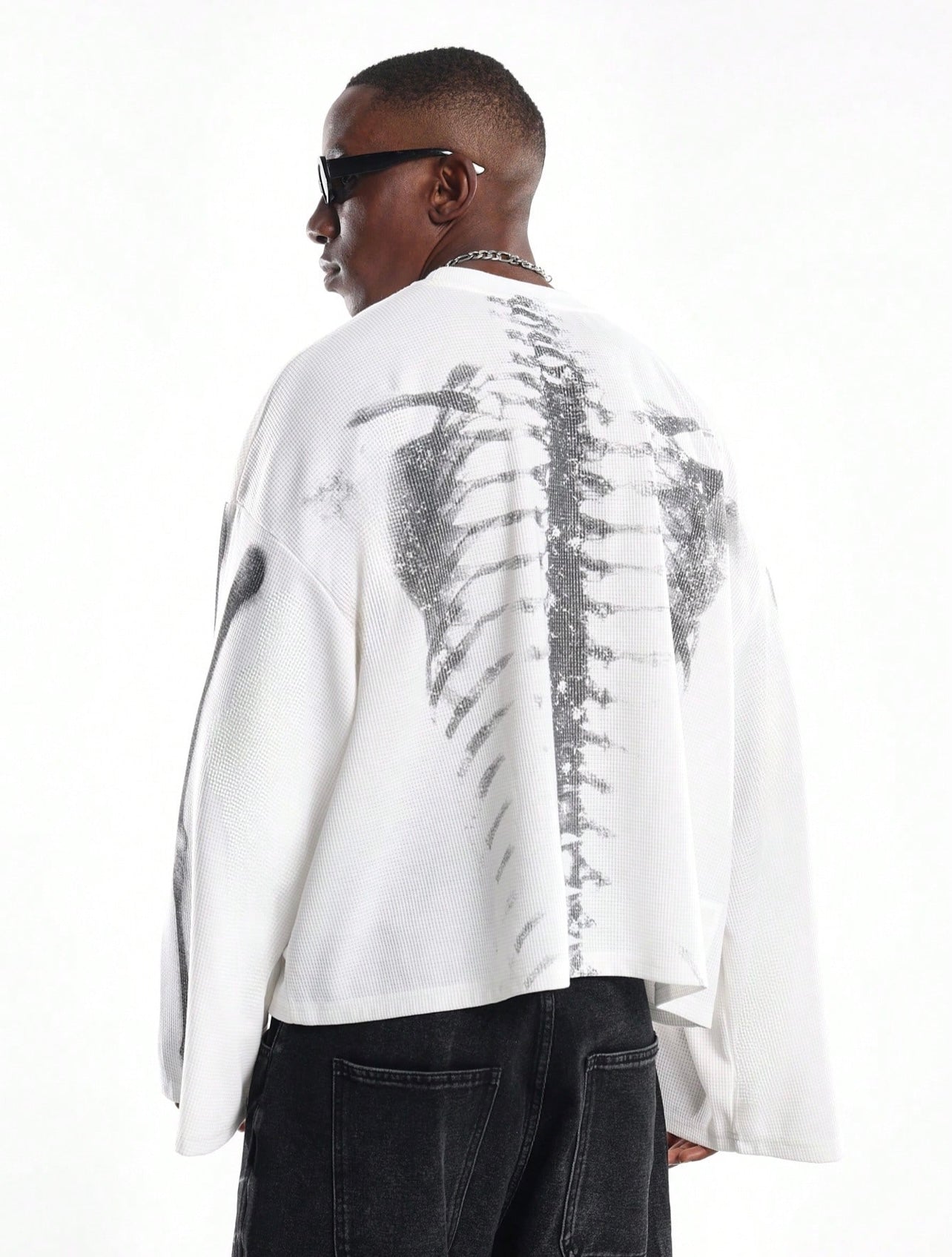 Oversized Skeleton Print Tshirt