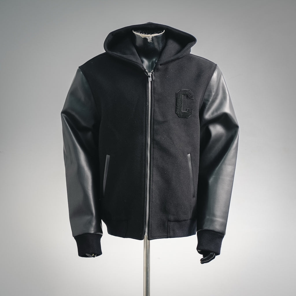 Celine Leather Sleeve Jumper Hoody