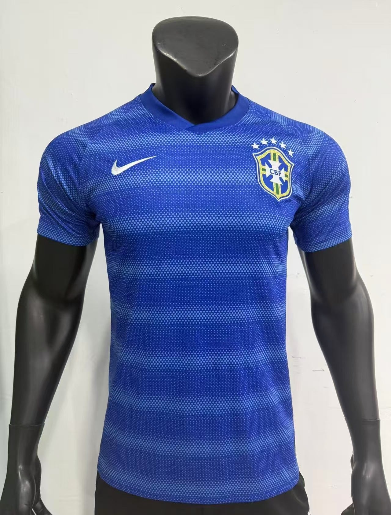 Brazil Blue Stripped Player Jersey
